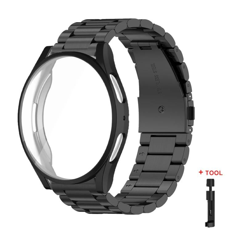 Cinturino per orologio Tri-Beads in acciaio inossidabile con custodia in TPU a copertura totale e set per la rimozione delle maglie del cinturino, For Samsung Galaxy Watch7 44mm, For Samsung Galaxy Watch7 40mm, For Samsung Galaxy Watch6 44mm