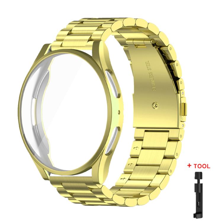 Cinturino per orologio Tri-Beads in acciaio inossidabile con custodia in TPU a copertura totale e set per la rimozione delle maglie del cinturino, For Samsung Galaxy Watch7 44mm, For Samsung Galaxy Watch7 40mm, For Samsung Galaxy Watch6 44mm