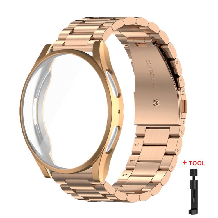 Cinturino per orologio Tri-Beads in acciaio inossidabile con custodia in TPU a copertura totale e set per la rimozione delle maglie del cinturino, For Samsung Galaxy Watch6 40mm, For Samsung Galaxy Watch5 44mm, For Samsung Galaxy Watch5 40mm