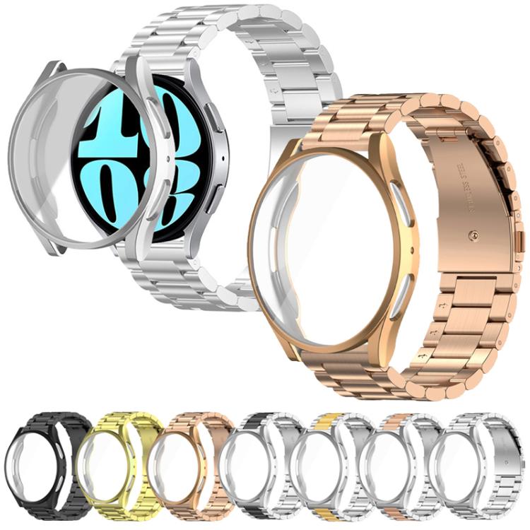 Cinturino per orologio Tri-Beads in acciaio inossidabile con custodia in TPU a copertura totale e set per la rimozione delle maglie del cinturino, For Samsung Galaxy Watch7 44mm, For Samsung Galaxy Watch7 40mm, For Samsung Galaxy Watch6 44mm