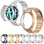 Cinturino per orologio Tri-Beads in acciaio inossidabile con custodia in TPU a copertura totale e set per la rimozione delle maglie del cinturino, For Samsung Galaxy Watch6 40mm, For Samsung Galaxy Watch5 44mm, For Samsung Galaxy Watch5 40mm