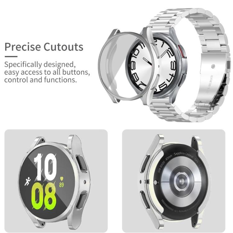 Cinturino per orologio Tri-Beads in acciaio inossidabile con custodia in TPU a copertura totale e set per la rimozione delle maglie del cinturino, For Samsung Galaxy Watch7 44mm, For Samsung Galaxy Watch7 40mm, For Samsung Galaxy Watch6 44mm