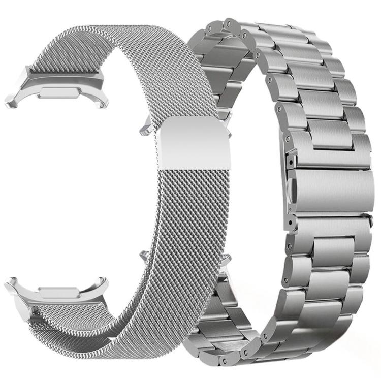Set di cinturini per orologio in acciaio inossidabile a maglia milanese e tre perline, For Samsung Galaxy Watch Ultra / Ultra 2025