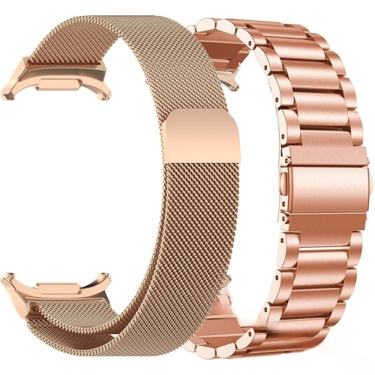 Set di cinturini per orologio in acciaio inossidabile a maglia milanese e tre perline, For Samsung Galaxy Watch Ultra / Ultra 2025