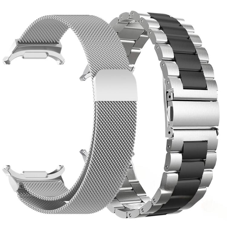 Set di cinturini per orologio in acciaio inossidabile a maglia milanese e tre perline, For Samsung Galaxy Watch Ultra / Ultra 2025