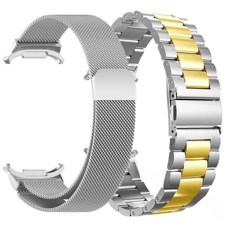 Set di cinturini per orologio in acciaio inossidabile a maglia milanese e tre perline, For Samsung Galaxy Watch Ultra / Ultra 2025