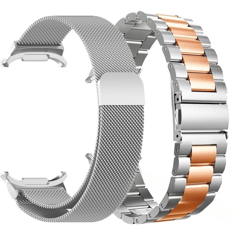 Set di cinturini per orologio in acciaio inossidabile a maglia milanese e tre perline, For Samsung Galaxy Watch Ultra / Ultra 2025