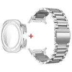 Cinturino per orologio in acciaio inossidabile con tre perline e custodia in policarbonato integrata., For Samsung Galaxy Watch Ultra / Ultra 2025