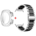 Cinturino per orologio in acciaio inossidabile con tre perline e custodia in policarbonato integrata., For Samsung Galaxy Watch Ultra / Ultra 2025