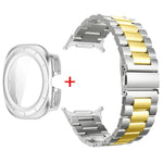 Cinturino per orologio in acciaio inossidabile con tre perline e custodia in policarbonato integrata., For Samsung Galaxy Watch Ultra / Ultra 2025