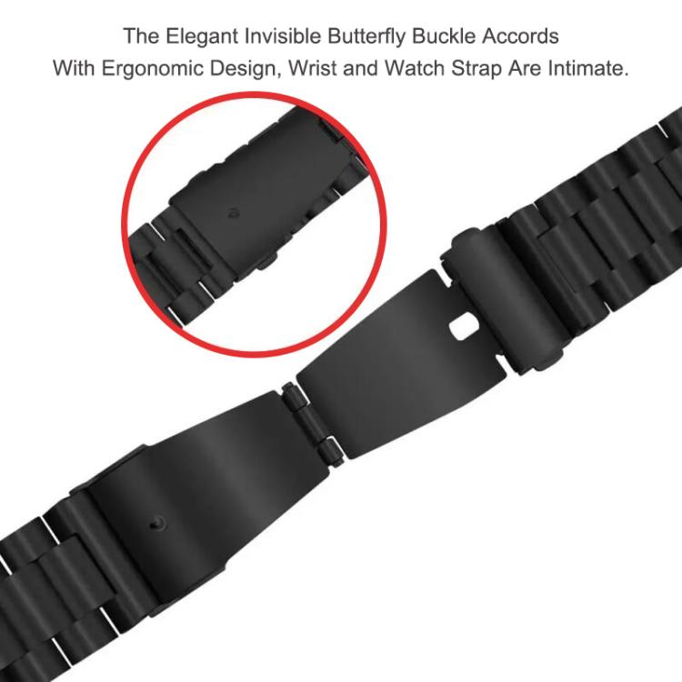 Cinturino per orologio in acciaio inossidabile con tre perline e custodia in policarbonato integrata., For Samsung Galaxy Watch Ultra / Ultra 2025