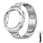 Cinturino per orologio in acciaio inossidabile con tre perline, custodia semi-chiusa in TPU e set per la rimozione delle maglie del cinturino., For Samsung Galaxy Watch Ultra / Ultra 2025
