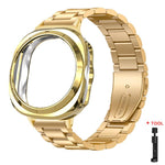 Cinturino per orologio in acciaio inossidabile con tre perline, custodia semi-chiusa in TPU e set per la rimozione delle maglie del cinturino., For Samsung Galaxy Watch Ultra / Ultra 2025