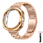 Cinturino per orologio in acciaio inossidabile con tre perline, custodia semi-chiusa in TPU e set per la rimozione delle maglie del cinturino., For Samsung Galaxy Watch Ultra / Ultra 2025