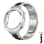 Cinturino per orologio in acciaio inossidabile con tre perline, custodia semi-chiusa in TPU e set per la rimozione delle maglie del cinturino., For Samsung Galaxy Watch Ultra / Ultra 2025