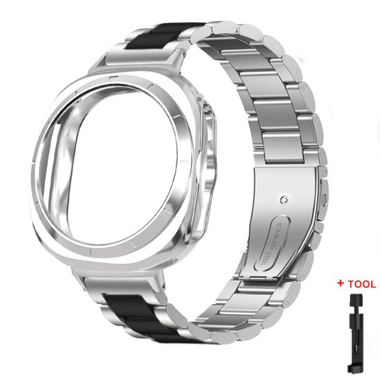 Cinturino per orologio in acciaio inossidabile con tre perline, custodia semi-chiusa in TPU e set per la rimozione delle maglie del cinturino., For Samsung Galaxy Watch Ultra / Ultra 2025