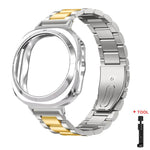 Cinturino per orologio in acciaio inossidabile con tre perline, custodia semi-chiusa in TPU e set per la rimozione delle maglie del cinturino., For Samsung Galaxy Watch Ultra / Ultra 2025