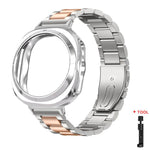 Cinturino per orologio in acciaio inossidabile con tre perline, custodia semi-chiusa in TPU e set per la rimozione delle maglie del cinturino., For Samsung Galaxy Watch Ultra / Ultra 2025