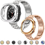 Cinturino per orologio in acciaio inossidabile con tre perline, custodia semi-chiusa in TPU e set per la rimozione delle maglie del cinturino., For Samsung Galaxy Watch Ultra / Ultra 2025