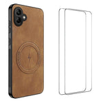 WANLONFENG Custodia magnetica per telefono con texture Nappa e 2 pellicole protettive per lo schermo incluse., For Samsung Galaxy A57 5G, For Samsung Galaxy A37 5G, For Galaxy A27 5G, For Samsung Galaxy A07 4G, For Samsung Galaxy A17 5G                ...