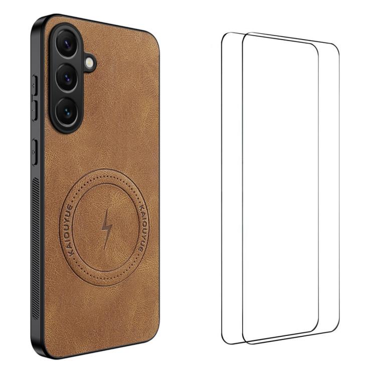 WANLONFENG Custodia magnetica per telefono con texture Nappa e 2 pellicole protettive per lo schermo incluse., For Samsung Galaxy A57 5G, For Samsung Galaxy A37 5G, For Galaxy A27 5G, For Samsung Galaxy A07 4G, For Samsung Galaxy A17 5G                ...
