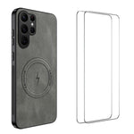 WANLONFENG Custodia magnetica per telefono con texture Nappa e 2 pellicole protettive per lo schermo incluse., For Galaxy S26 FE 5G, For Samsung Galaxy S26+ 5G, For Samsung Galaxy S26 Ultra 5G, For Samsung Galaxy S26 5G, For Samsung Galaxy S25 FE 5G   ...