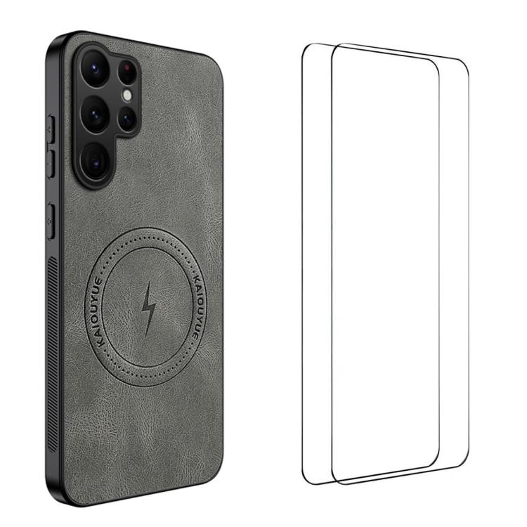 WANLONFENG Custodia magnetica per telefono con texture Nappa e 2 pellicole protettive per lo schermo incluse., For Galaxy S26 FE 5G, For Samsung Galaxy S26+ 5G, For Samsung Galaxy S26 Ultra 5G, For Samsung Galaxy S26 5G, For Samsung Galaxy S25 FE 5G   ...