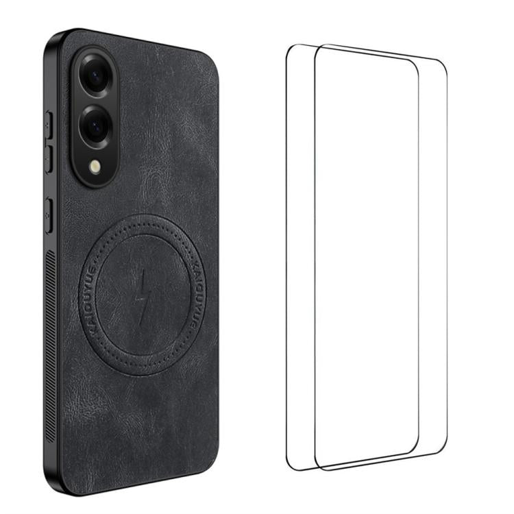 WANLONFENG Custodia magnetica per telefono con texture Nappa e 2 pellicole protettive per lo schermo incluse., For Galaxy S26 FE 5G, For Samsung Galaxy S26+ 5G, For Samsung Galaxy S26 Ultra 5G, For Samsung Galaxy S26 5G, For Samsung Galaxy S25 FE 5G   ...