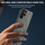 WANLONFENG Custodia magnetica per telefono con texture Nappa e 2 pellicole protettive per lo schermo incluse., For Samsung Galaxy S23 Ultra 5G