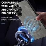 WANLONFENG Custodia magnetica per telefono con texture Nappa e 2 pellicole protettive per lo schermo incluse., For Samsung Galaxy S23 Ultra 5G
