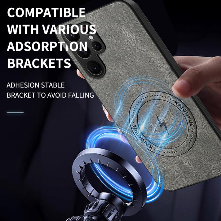 WANLONFENG Custodia magnetica per telefono con texture Nappa e 2 pellicole protettive per lo schermo incluse., For Samsung Galaxy S23 Ultra 5G