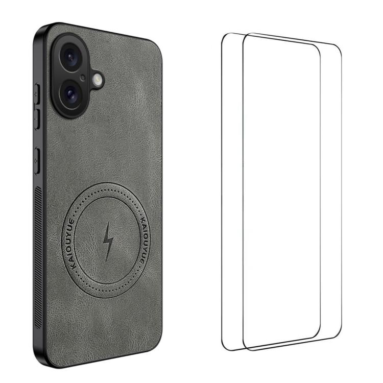 WANLONFENG Custodia magnetica per telefono con texture Nappa e 2 pellicole protettive per lo schermo incluse., For iPhone 17 Pro Max, For iPhone 17 Pro, For iPhone 17, For iPhone Air, iPhone 16 Pro Max, For iPhone 16 Pro