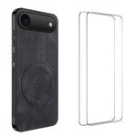 WANLONFENG Custodia magnetica per telefono con texture Nappa e 2 pellicole protettive per lo schermo incluse., For iPhone 17 Pro Max, For iPhone 17 Pro, For iPhone 17, For iPhone Air, iPhone 16 Pro Max, For iPhone 16 Pro