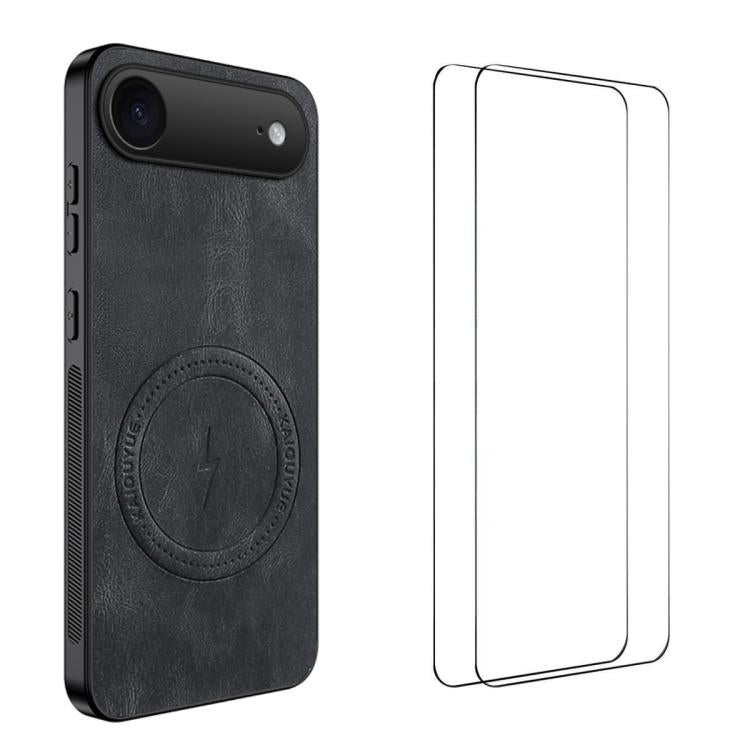 WANLONFENG Custodia magnetica per telefono con texture Nappa e 2 pellicole protettive per lo schermo incluse., For iPhone 17 Pro Max, For iPhone 17 Pro, For iPhone 17, For iPhone Air, iPhone 16 Pro Max, For iPhone 16 Pro