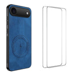 WANLONFENG Custodia magnetica per telefono con texture Nappa e 2 pellicole protettive per lo schermo incluse., For iPhone 17 Pro Max, For iPhone 17 Pro, For iPhone 17, For iPhone Air, iPhone 16 Pro Max, For iPhone 16 Pro