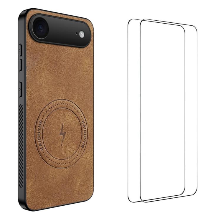 WANLONFENG Custodia magnetica per telefono con texture Nappa e 2 pellicole protettive per lo schermo incluse., For iPhone 17 Pro Max, For iPhone 17 Pro, For iPhone 17, For iPhone Air, iPhone 16 Pro Max, For iPhone 16 Pro