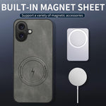 WANLONFENG Custodia magnetica per telefono con texture Nappa e 2 pellicole protettive per lo schermo incluse., For iPhone 16, For iPhone 15 Pro Max, For iPhone 15 Pro, For iPhone 15, For iPhone 14, For iPhone 14 Pro