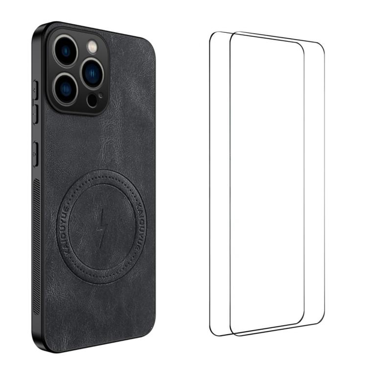 WANLONFENG Custodia magnetica per telefono con texture Nappa e 2 pellicole protettive per lo schermo incluse., For iPhone 14 Pro Max, For iPhone 13 Pro Max, For iPhone 13 Pro, For iPhone 13, For iPhone 12, For iPhone 12 Pro Max
