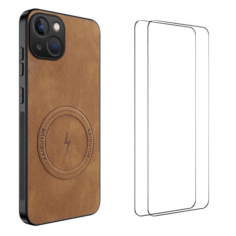 WANLONFENG Custodia magnetica per telefono con texture Nappa e 2 pellicole protettive per lo schermo incluse., For iPhone 14 Pro Max, For iPhone 13 Pro Max, For iPhone 13 Pro, For iPhone 13, For iPhone 12, For iPhone 12 Pro Max