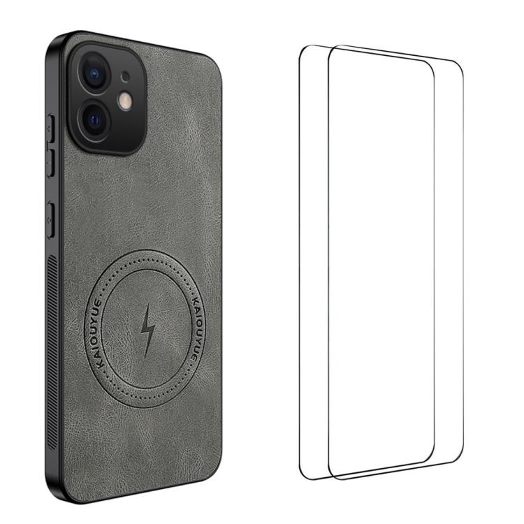 WANLONFENG Custodia magnetica per telefono con texture Nappa e 2 pellicole protettive per lo schermo incluse., For iPhone 14 Pro Max, For iPhone 13 Pro Max, For iPhone 13 Pro, For iPhone 13, For iPhone 12, For iPhone 12 Pro Max