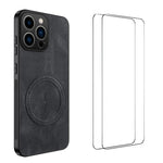 WANLONFENG Custodia magnetica per telefono con texture Nappa e 2 pellicole protettive per lo schermo incluse., For iPhone 12 Pro, For iPhone 11 Pro Max, For iPhone 11, For iPhone 11 Pro