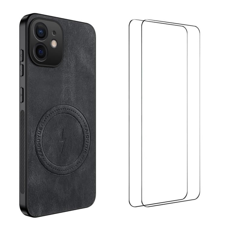 WANLONFENG Custodia magnetica per telefono con texture Nappa e 2 pellicole protettive per lo schermo incluse., For iPhone 12 Pro, For iPhone 11 Pro Max, For iPhone 11, For iPhone 11 Pro