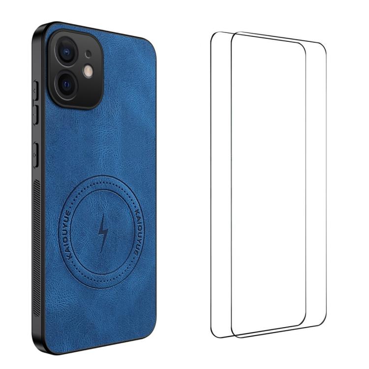 WANLONFENG Custodia magnetica per telefono con texture Nappa e 2 pellicole protettive per lo schermo incluse., For iPhone 12 Pro, For iPhone 11 Pro Max, For iPhone 11, For iPhone 11 Pro