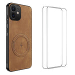 WANLONFENG Custodia magnetica per telefono con texture Nappa e 2 pellicole protettive per lo schermo incluse., For iPhone 12 Pro, For iPhone 11 Pro Max, For iPhone 11, For iPhone 11 Pro
