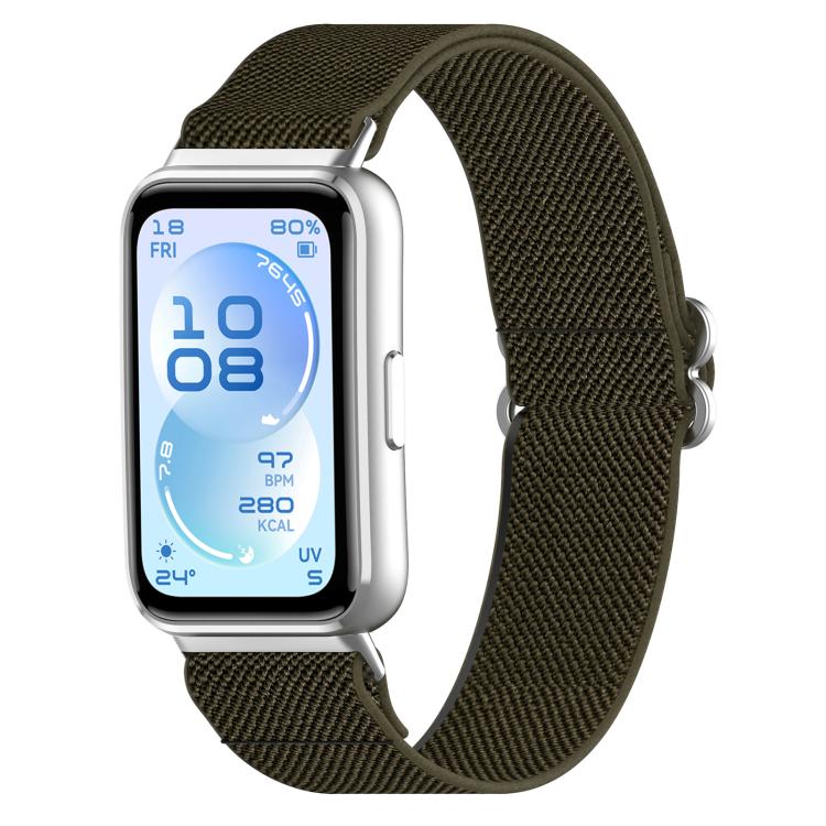 Cinturino per orologio xDfind in nylon intrecciato elasticizzato con fibbia scorrevole, For Huawei Band 11 Pro / 11