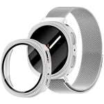 Cinturino milanese in acciaio inossidabile con pellicola e custodia in policarbonato integrata., For Samsung Galaxy Watch8 Classic 46mm, For Samsung Galaxy Watch8 44mm, For Samsung Galaxy Watch8 40mm