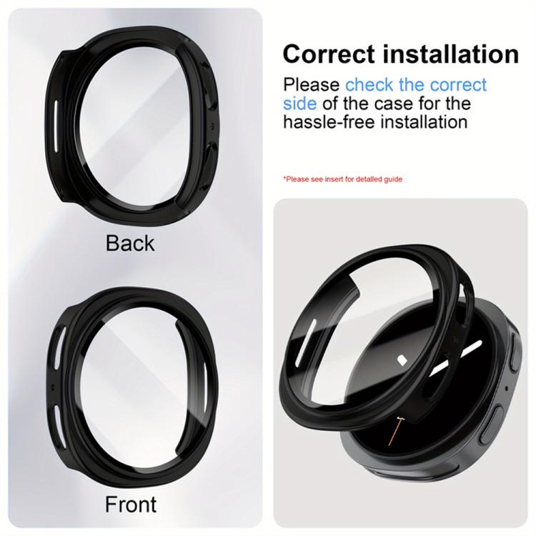 Cinturino milanese in acciaio inossidabile con pellicola e custodia in policarbonato integrata., For Samsung Galaxy Watch8 Classic 46mm, For Samsung Galaxy Watch8 44mm, For Samsung Galaxy Watch8 40mm
