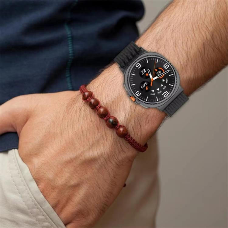 Cinturino milanese in acciaio inossidabile con pellicola e custodia in policarbonato integrata., For Samsung Galaxy Watch8 Classic 46mm, For Samsung Galaxy Watch8 44mm, For Samsung Galaxy Watch8 40mm
