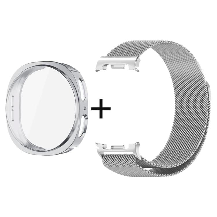 Cinturino milanese in acciaio inossidabile con custodia in TPU a copertura totale, For Samsung Galaxy Watch8 Classic 46mm, For Samsung Galaxy Watch8 44mm, For Samsung Galaxy Watch8 40mm
