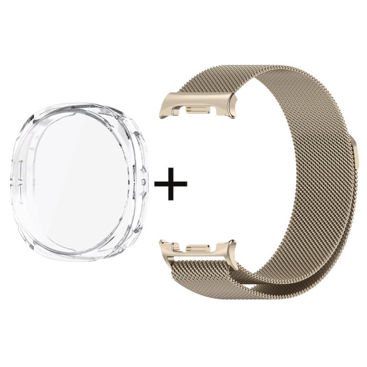 Cinturino milanese in acciaio inossidabile con custodia in TPU a copertura totale, For Samsung Galaxy Watch8 Classic 46mm, For Samsung Galaxy Watch8 44mm, For Samsung Galaxy Watch8 40mm